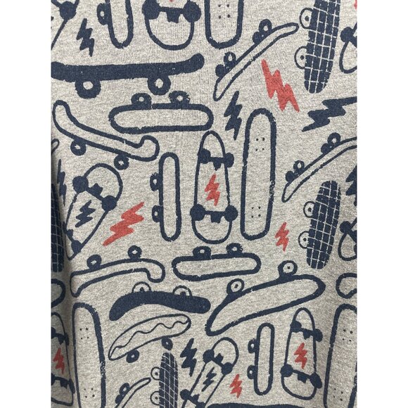 Cat & Jack Boys Size XL (16) Gray Blue Skateboard Print Sweatshirt - Picture 5 of 9